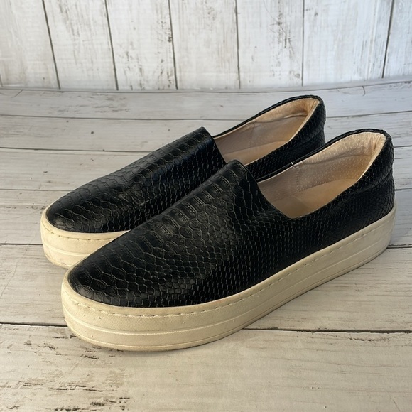 J Slides Black Reptile Platform Slip On Sneaker Loafer - Picture 2 of 12